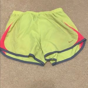 Highlighter Nike shorts with pink sides KIDS SIZE